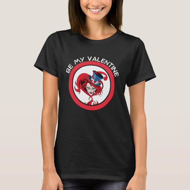 T-shirt Be My Valentine Mad Hatter Matching Valentine Hear (Devant)