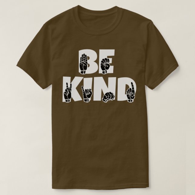 T-shirt BE Texte et ASL noir et blanc 2 (Design devant)