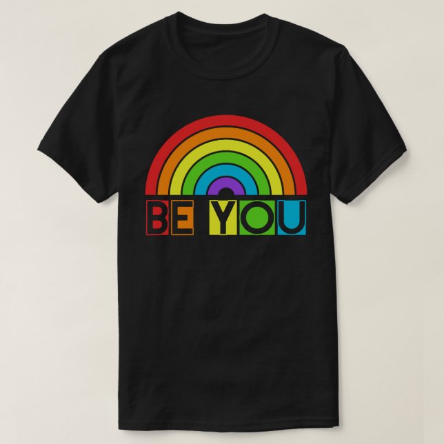 T-shirt Be You Pride LGBTQ Gay LGBT Ally Rainbow Flag Retr (Design devant)