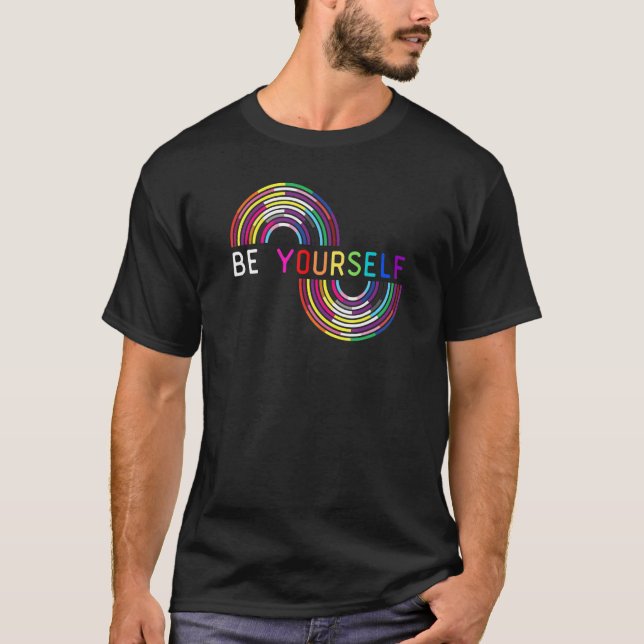 T-shirt Be Yourself LGBTQ Rainbow Flag  LGBTQIA+ Pride Mon (Devant)
