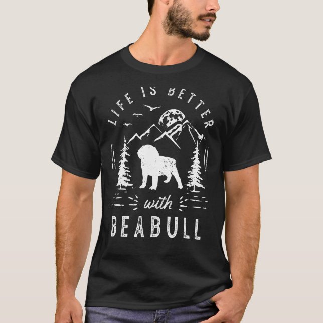 T-shirt Beabull Life Better Papa Chien (Devant)