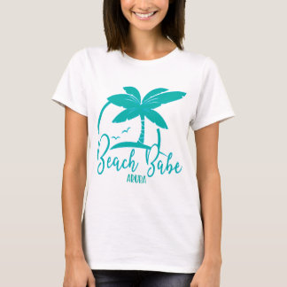 T-shirt Beach Babe Palm Tree Aruba Turquoise et souvenir b