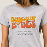 T-shirt Beach Bachelorette Party Retro Beachin Babes<br><div class="desc">Faites un peu de plaisir à votre prochaine soirée de bachelorette avec ce magnifique jeu de maillots de plage personnalisés. Que vous fêtiez un voyage à la plage, des vacances pour les filles ou des vacances pour les meilleurs amis, ces t-shirts personnalisés pour les fêtes de bachelorette de plage sont...</div>