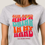T-shirt Beach Bachelorette Party Super Sun Sand Boisson<br><div class="desc">Faites un peu de plaisir à votre prochaine soirée de bachelorette avec ce magnifique jeu de maillots de plage personnalisés. Que vous fêtiez un voyage à la plage, des vacances pour les filles ou des vacances pour les meilleurs amis, ces t-shirts personnalisés pour les fêtes de bachelorette de plage sont...</div>