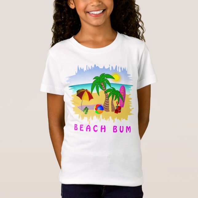 T-Shirt Beach Bum Mer du Soleil et Surf Amusants Filles co (Devant)