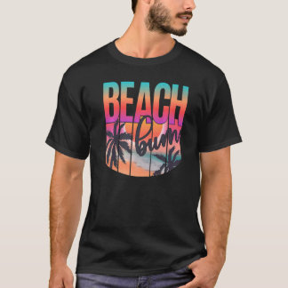 T-shirt Beach Bum Sunset Beach Palmiers Pour Vaca Été