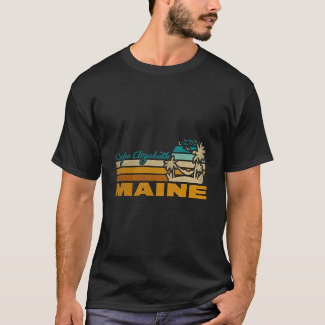 T-shirt Beach Coastal City Vacation Cape Elizabeth (Devant)