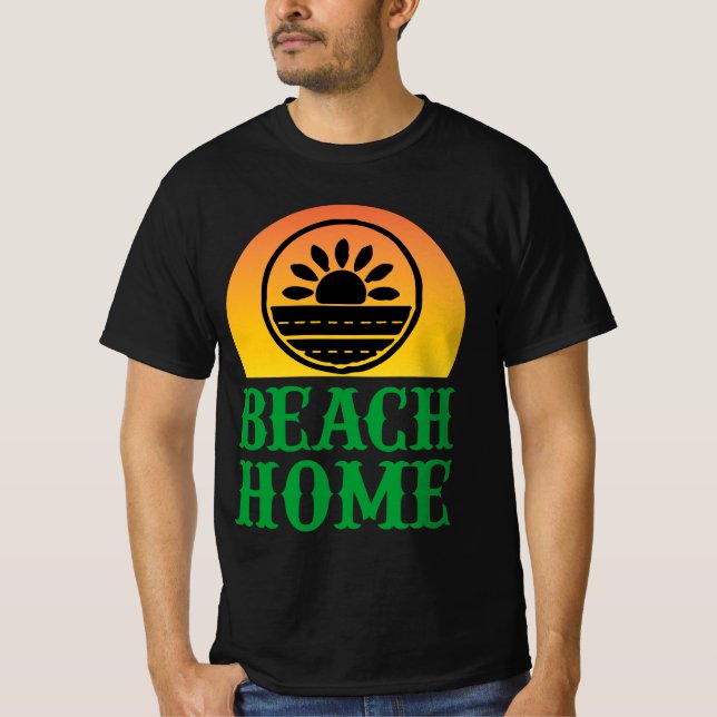 T-shirt Beach Home Sunset Coastal Design (Devant)