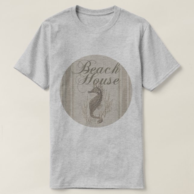 T-shirt Beach House Seahorse Seashore (Design devant)