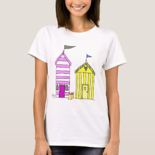 T-shirt Beach Huts 3 Illustration