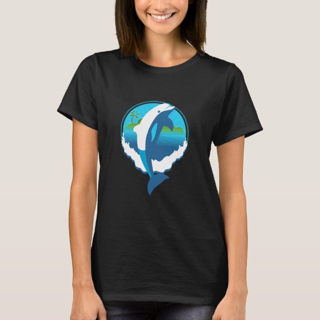 T-SHIRT BEACH LIFE MARINE DOLPHIN SURF (Devant)