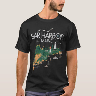 T-shirt Beach Lighthouse Bar Harbour Maine