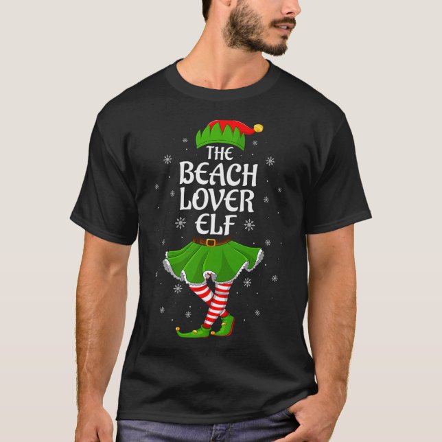T-shirt Beach Lover Elf Christmas Family Girls Women Elf S (Devant)