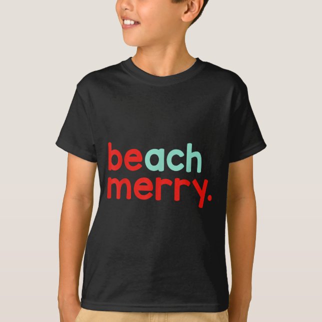 T-shirt Beach Merry Christmas  (Devant)