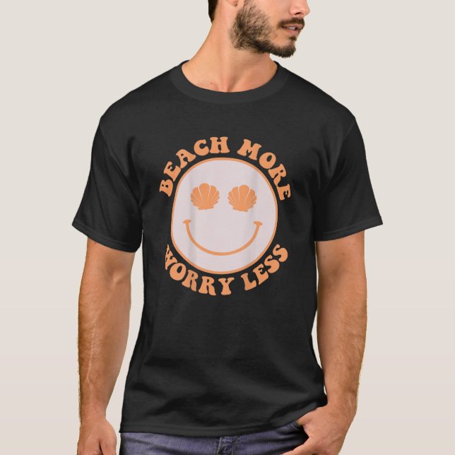 T-shirt Beach More Worry Less, Aesthetic Beach Summer Trav (Devant)