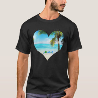 T-shirt Beach Palm Tree Cadeau Ocean View Blue Water Soft 