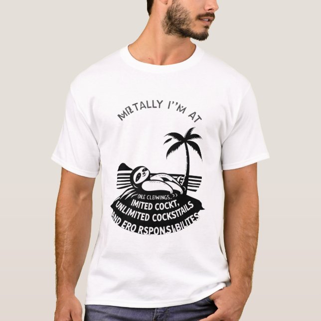 T-shirt Beach Retro | Conception de fentes et de c (Devant)