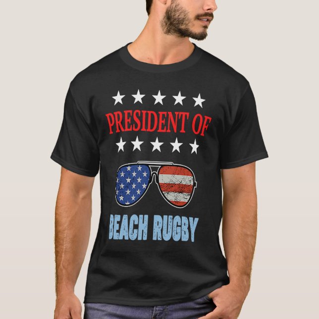 T-shirt Beach Rugby Accessories  USA Flag Beach Saying (Devant)