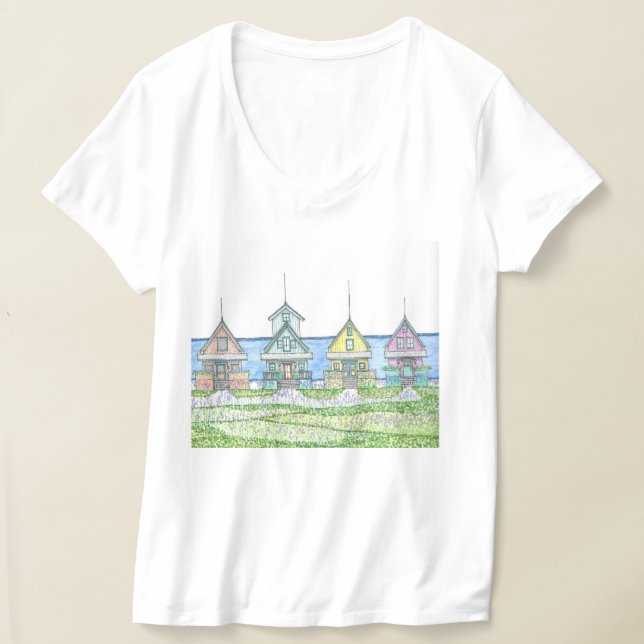 T-shirt Beach Shack Life 1; Tshirt; Vneck; Bleu (Poser)