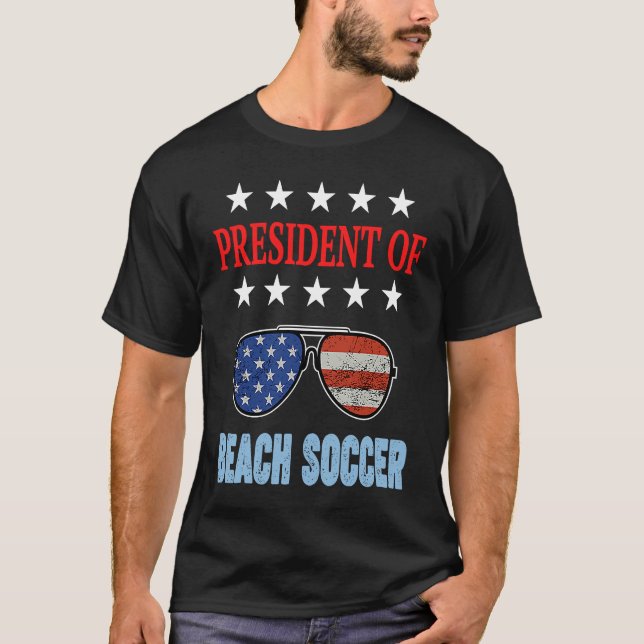 T-shirt Beach Soccer Accessories  USA Flag Beach Saying (Devant)