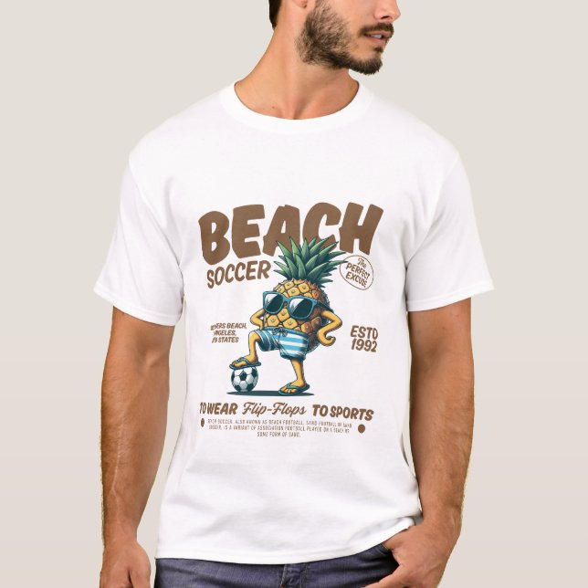 T-shirt Beach Soccer et tongs (Devant)