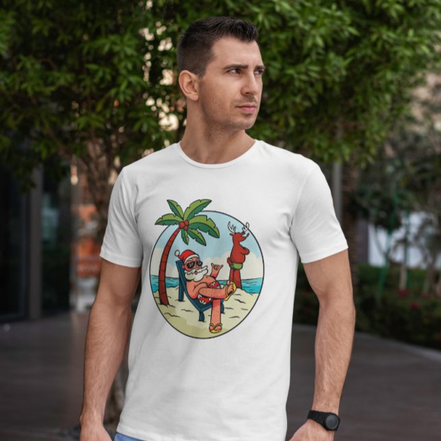 T-shirt Beach Summer Santa Claus (Créateur téléchargé)
