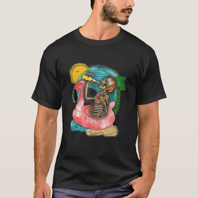 T-shirt Beach Summer Time Skeleton (Devant)