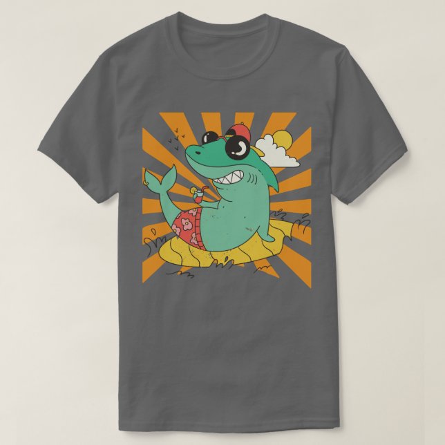 T-shirt Beach sunglasses Shark  (Design devant)