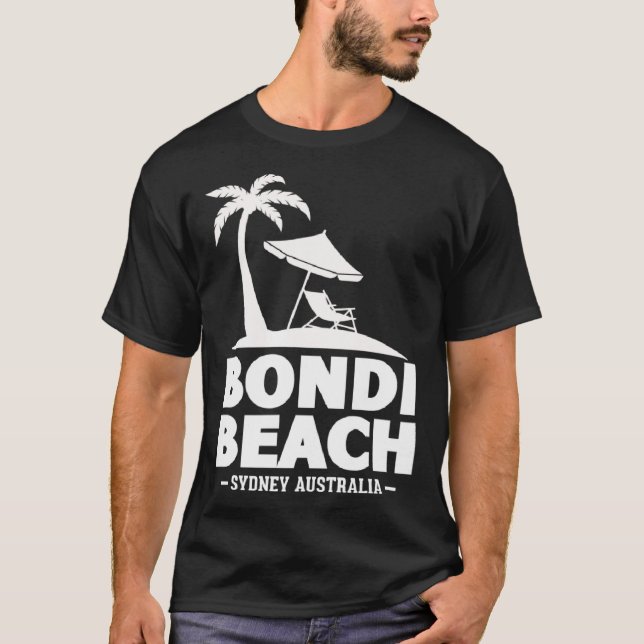 T-shirt Beach Sydney Australia Summer Vacation Palm Trees (Devant)