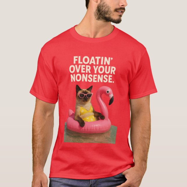 T-shirt Beach themed for Siamese Cat Lovers (Devant)