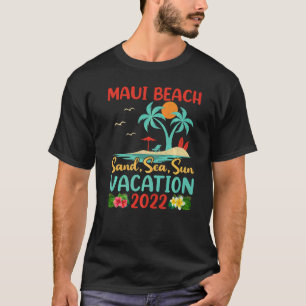 T-shirt Beach Vacation 2022 Retro Sunset Hawaii Maui Beach