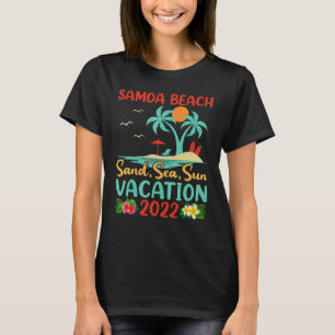 T-shirt Beach Vacation 2022 Retro Sunset Polynésien Samoa
