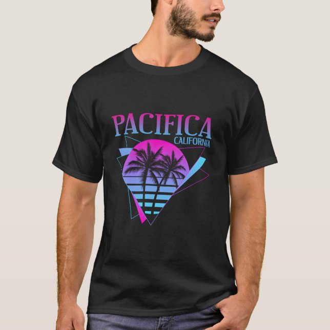 T-shirt Beach Vaporwave Vacation Pacifica (Devant)
