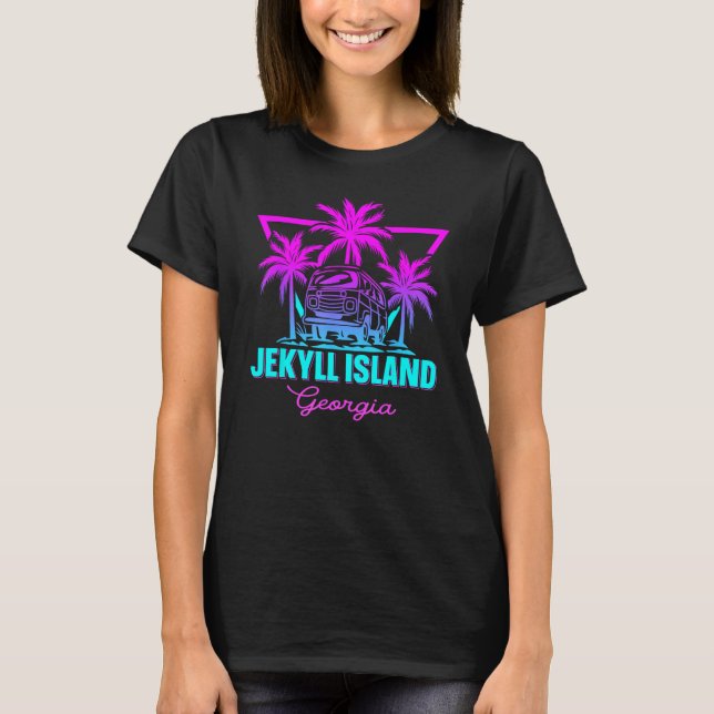 T-shirt Beach Vaporwave Vacation Souvenir Jekyll Island (Devant)