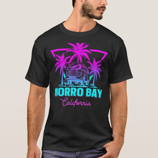 T-shirt Beach Vaporwave Vacation Souvenir Morro Bay (Devant)