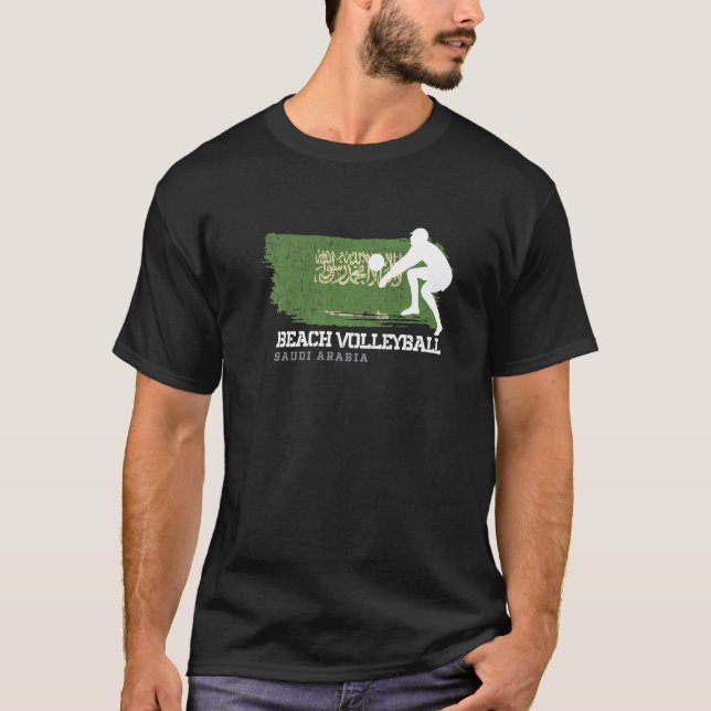T-shirt Beach Volleyball Arabie Saoudite Drapeau Aimer Vol (Devant)