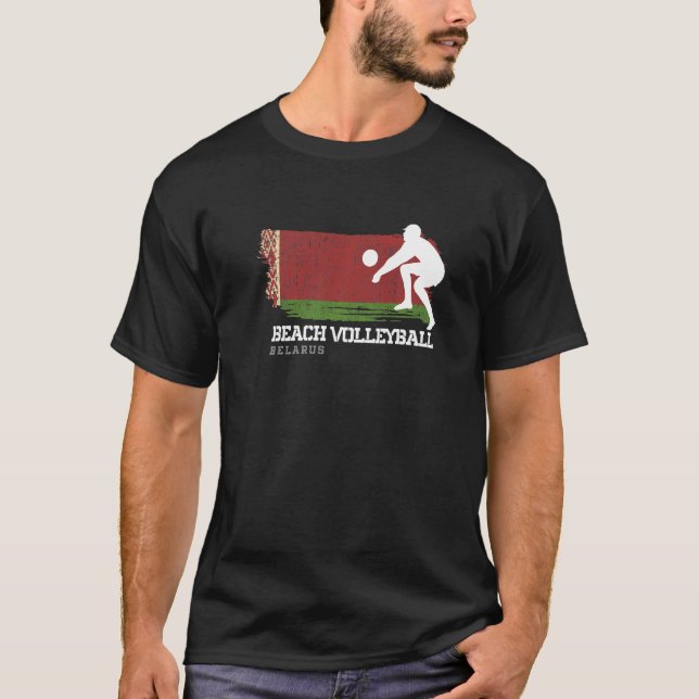 T-shirt Beach Volleyball Biélorussie Drapeau Aimer Volleyb (Devant)