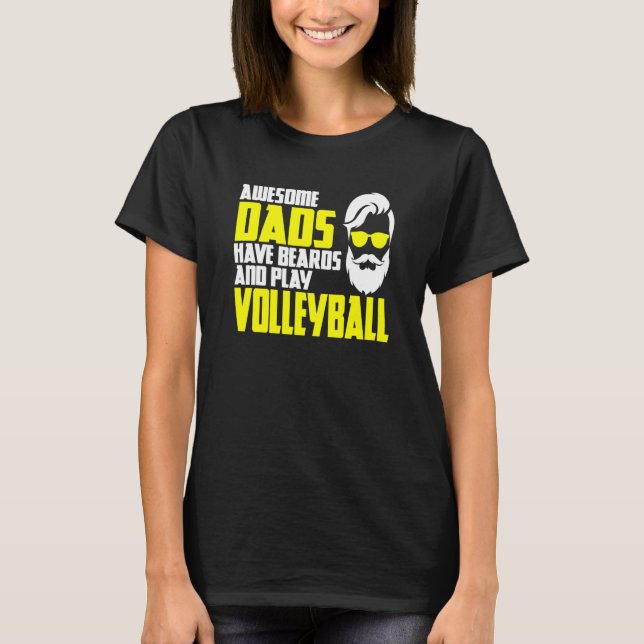 T-shirt Beach Volleyball Father's Day Beard  Volleyball Pl (Devant)