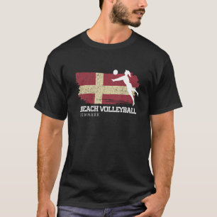 T-shirt Beach Volleyball Femme Danemark Drapeau Volleyball