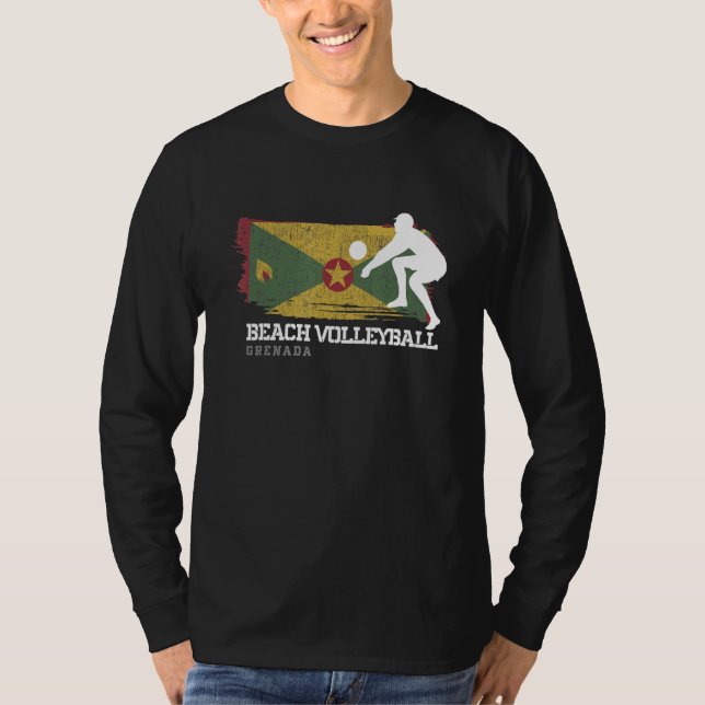 T-shirt Beach Volleyball Grenade Drapeau Aimer Volleyball  (Devant)