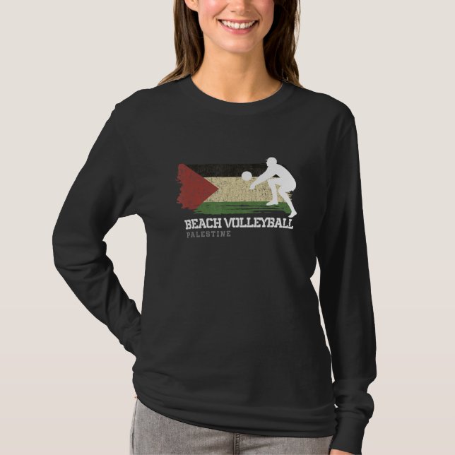 T-shirt Beach Volleyball Palestine Drapeau Amour Volleybal (Devant)