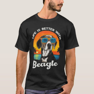 T-shirt Beach  with a Beagle Dog