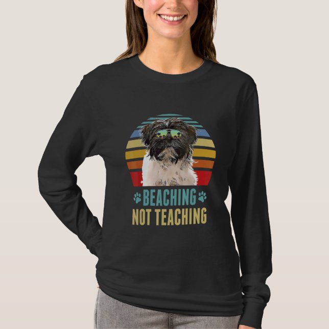 T-shirt Beaching Not Enseignant Tibétain Terrier Chien été (Devant)