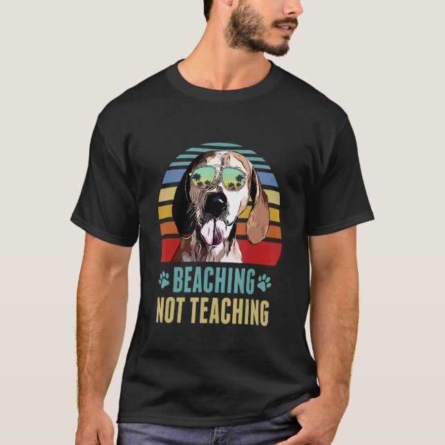 T-shirt Beaching Not Teaching American English Coonhound D (Devant)