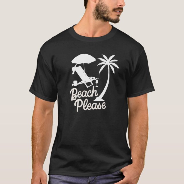 T-shirt Beachy Vacation Palm Tree femmes été (Devant)