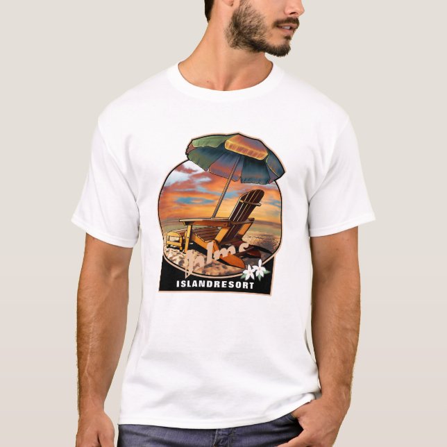 T-shirt Beachy Vibes Tee, Heure d'été rétro, Sunset Tshir (Devant)