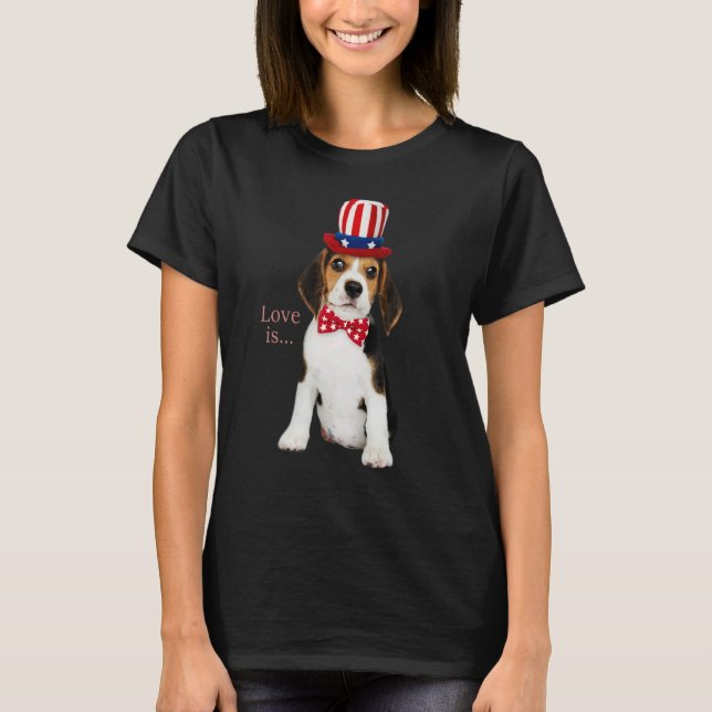 T-shirt Beagle Beagle Amour Est Chien Maman Papa Chiot Ani (Devant)