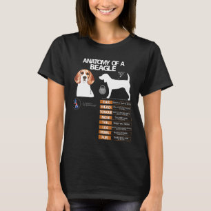 T-shirt Beagle Chien Anatomie Maman Grand-mère Papa Hommes