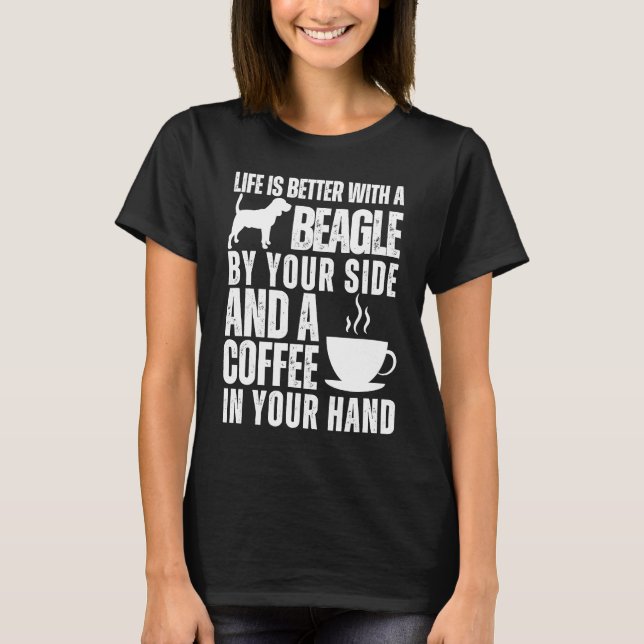 T-shirt Beagle chien Beagle café Beagle maman (Devant)