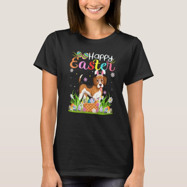 T-shirt Beagle Chien Bunny Egg Chasse Beagle Joyeux Pâques (Devant)